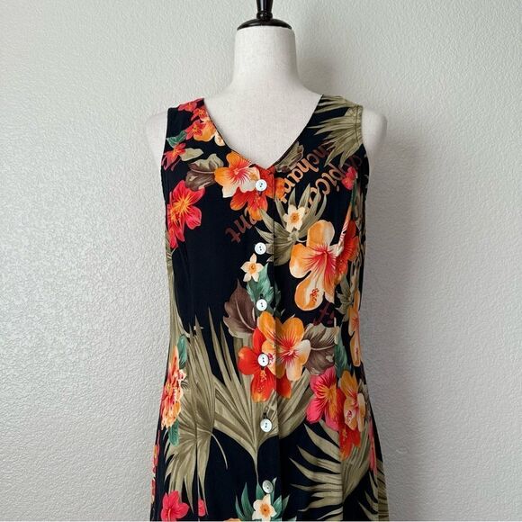 Croft & Barrow Hawaiian Front Button Down Midi Dress - Picture 2 of 12